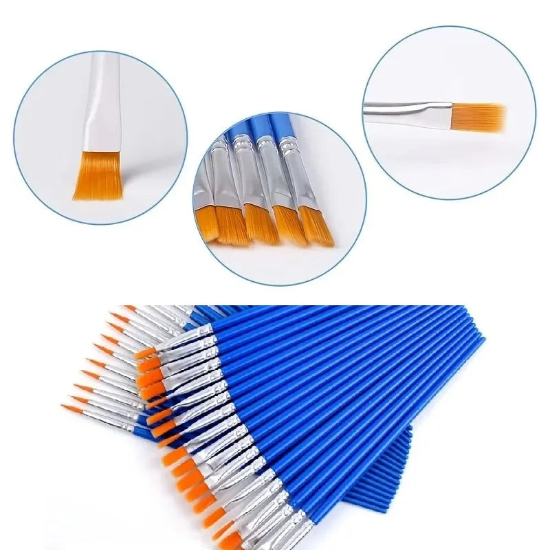 20-Piece Painting Brush Set – Hook Line & Flat Tip Art Brushes Art Brush Set Axl