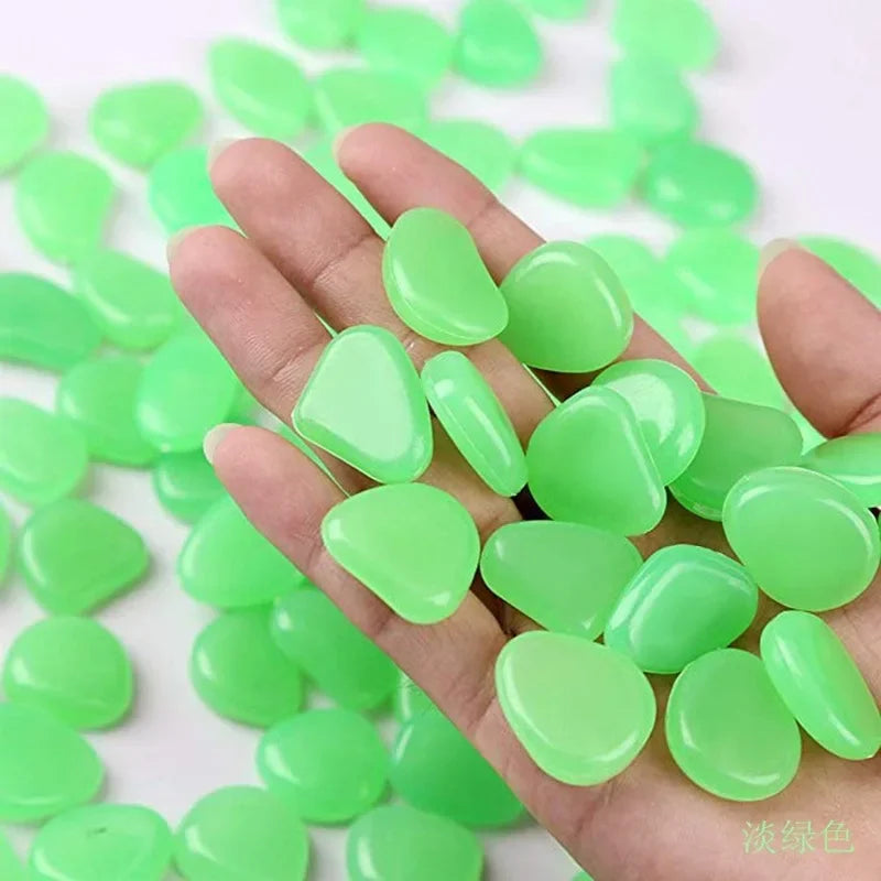 100 Pcs Glow in the Dark Garden Pebbles – Luminous Stones Luminous Garden Stones Axl