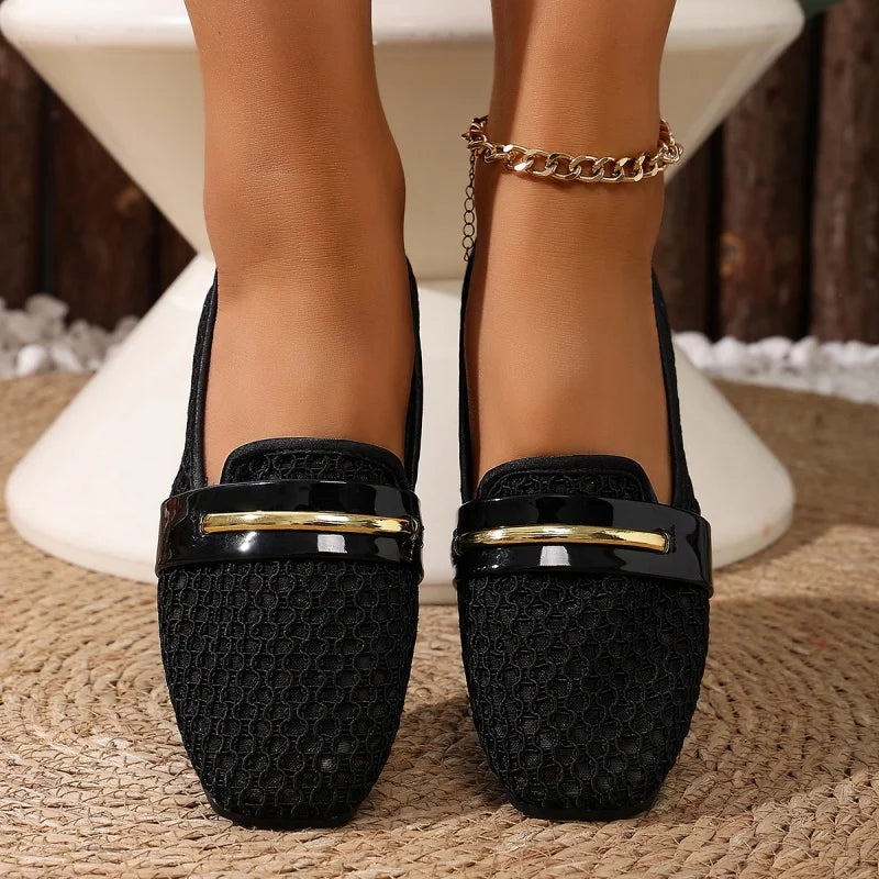 Women's Breathable Slip-On Casual Loafers | Flat Round Toe Shoes Women's Casual Loafers Axl
