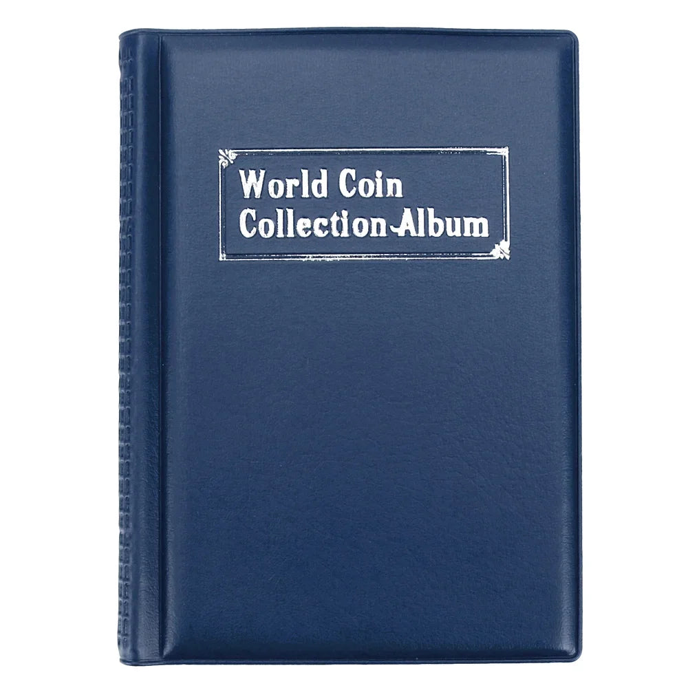 PU Leather Coin Collection Album – 60 or 120 Pocket Organizer Coin Collection Album Axl Blue