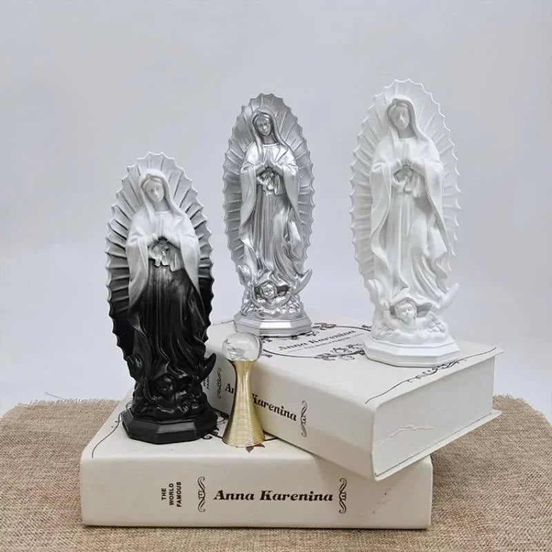 Virgin Mary Resin Figurine – Madonna Home & Porch Decor Religious Figurine Axl