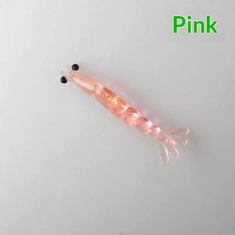 20PCS Mini Soft Worm Shrimp Fishing Lures – 40mm Silicone Bait Soft Fishing Lures Axl D