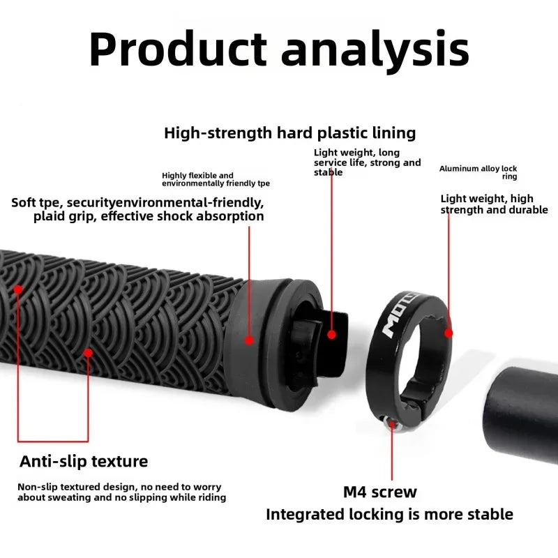 MTB Lock-On Handlebar Grips – Ergonomic Non-Slip Rubber Pair Bike Handlebar Grips Axl