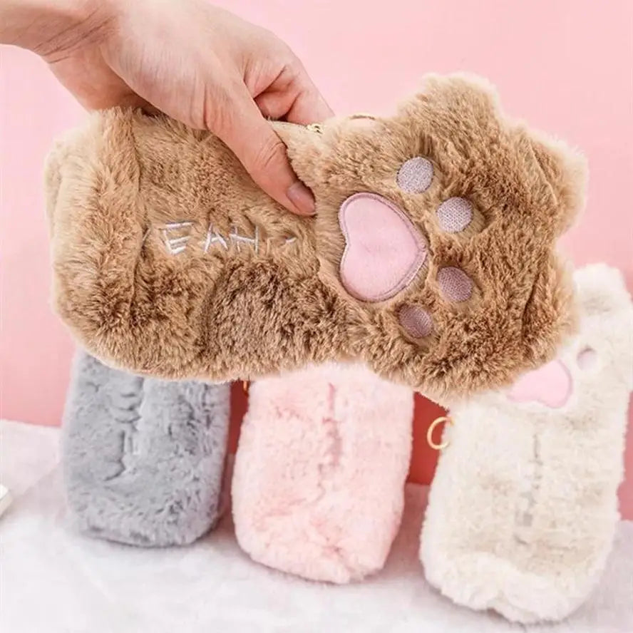 Japanese Plush Cat Claw Pencil Case – Large Capacity Pouch Plush Pencil Case Axl