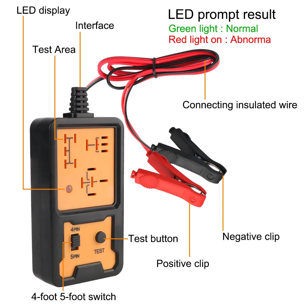 12V Automotive Relay Tester – 4 & 5 Pin LED Indicator Automotive Relay Tester Axl