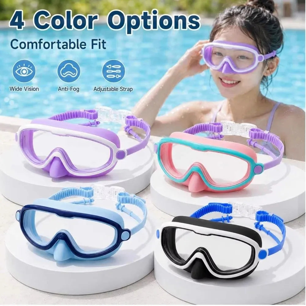 HD Anti-Fog Swim Goggles – Big Frame Silicone Pool Glasses Swim Goggles Axl