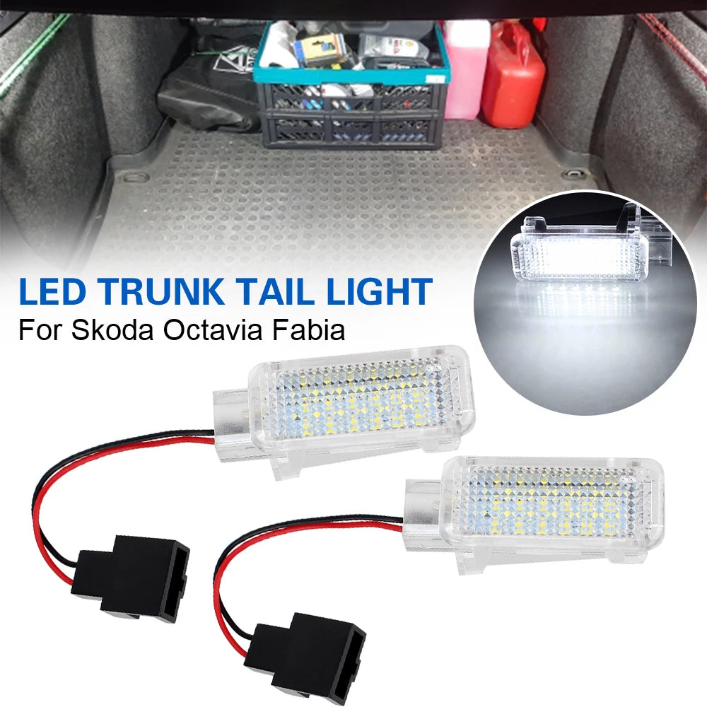 LED Boot Trunk Light 2-Pack for Skoda Octavia Fabia Kodiaq Car Interior Light Axl