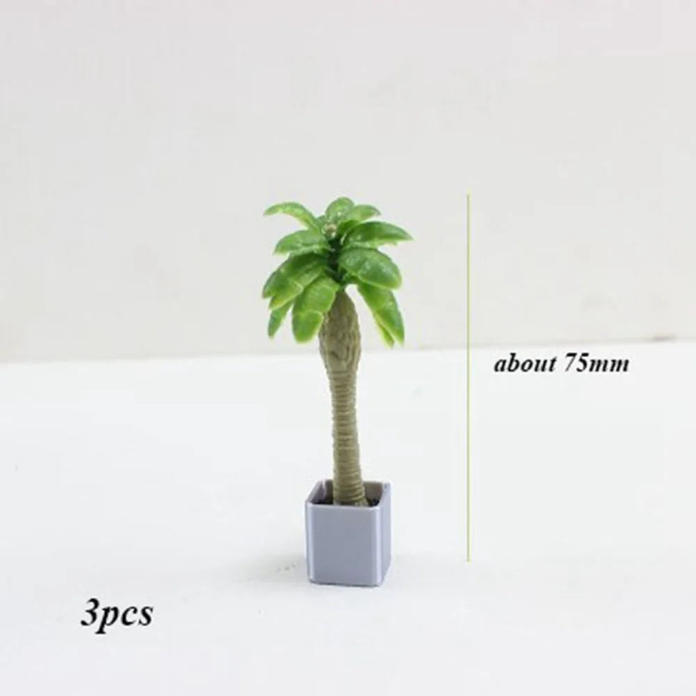 3-Pack 1:12 Dollhouse Miniature Potted Plants & Bonsai Decor Dollhouse Accessories Axl 9