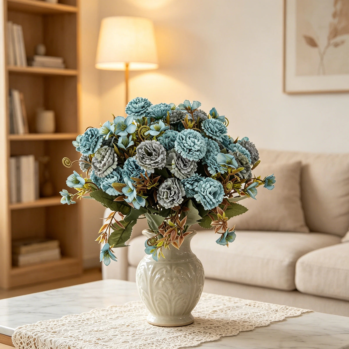 Artificial Silk Carnation Bouquet for Wedding & Home Decor Artificial Flower Bouquet Axl