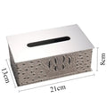 Luxury Stainless Steel Tissue Box Cover – Elegant Silver Napkin Case Tissue Box Cover Axl Silver