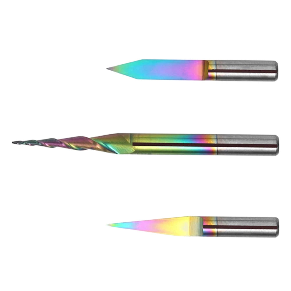 3-Pc Tapered Ball Nose End Mill Set – 1/8 Shank Router Bits Engraving Router Bits Axl