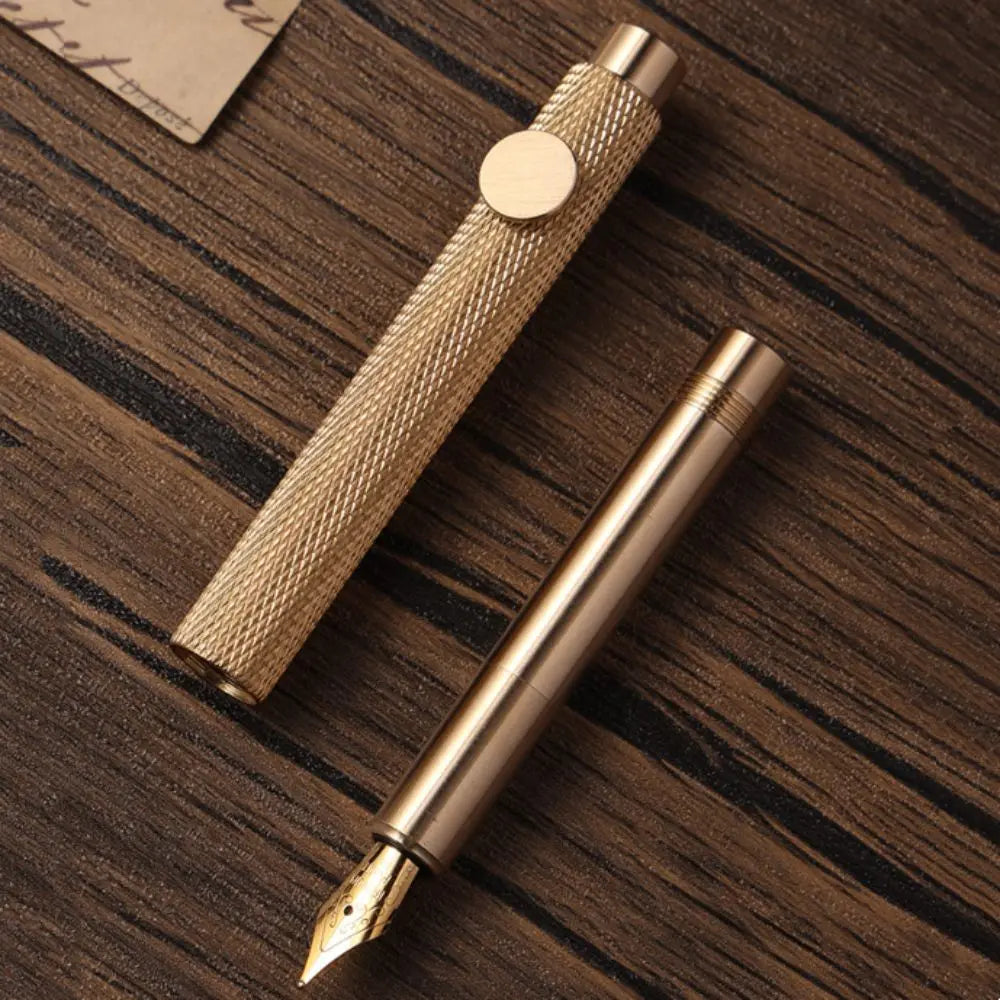 Retro Brass Fountain Pen – Mini Pocket Scalable Writing Pen Fountain Pen Axl