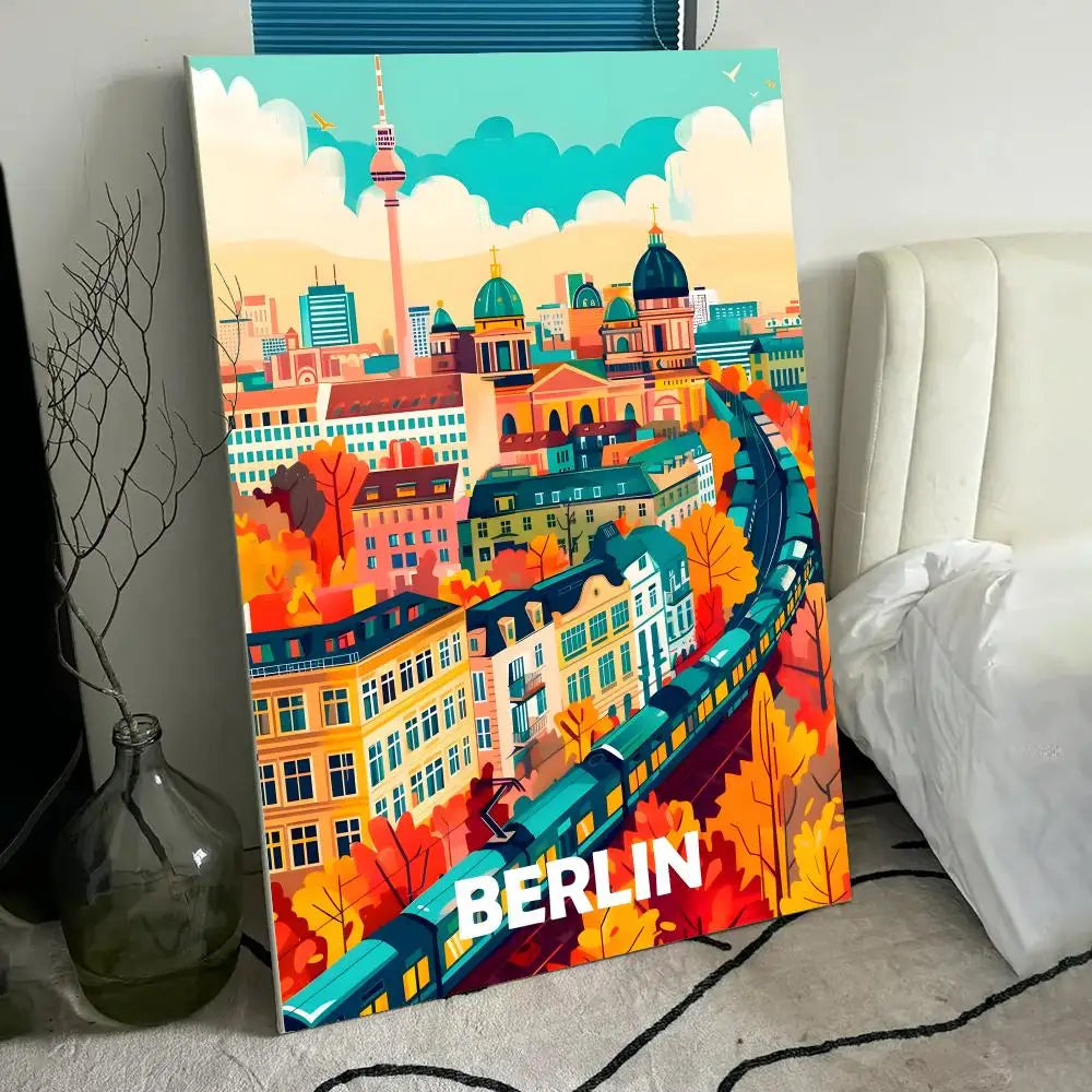 Nordic City Landscape HD Canvas Wall Art Print | Home Decor Canvas Wall Art Axl