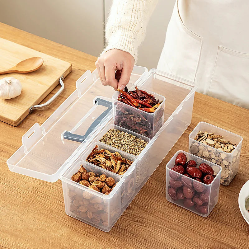 Airtight Spice Storage Box with Handle | Kitchen Organizer Set Spice Storage Container Axl