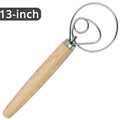 Leeseph 13" Danish Dough Whisk – Stainless Steel & Wood Handle Danish Dough Whisk Axl 3 loop 13inch