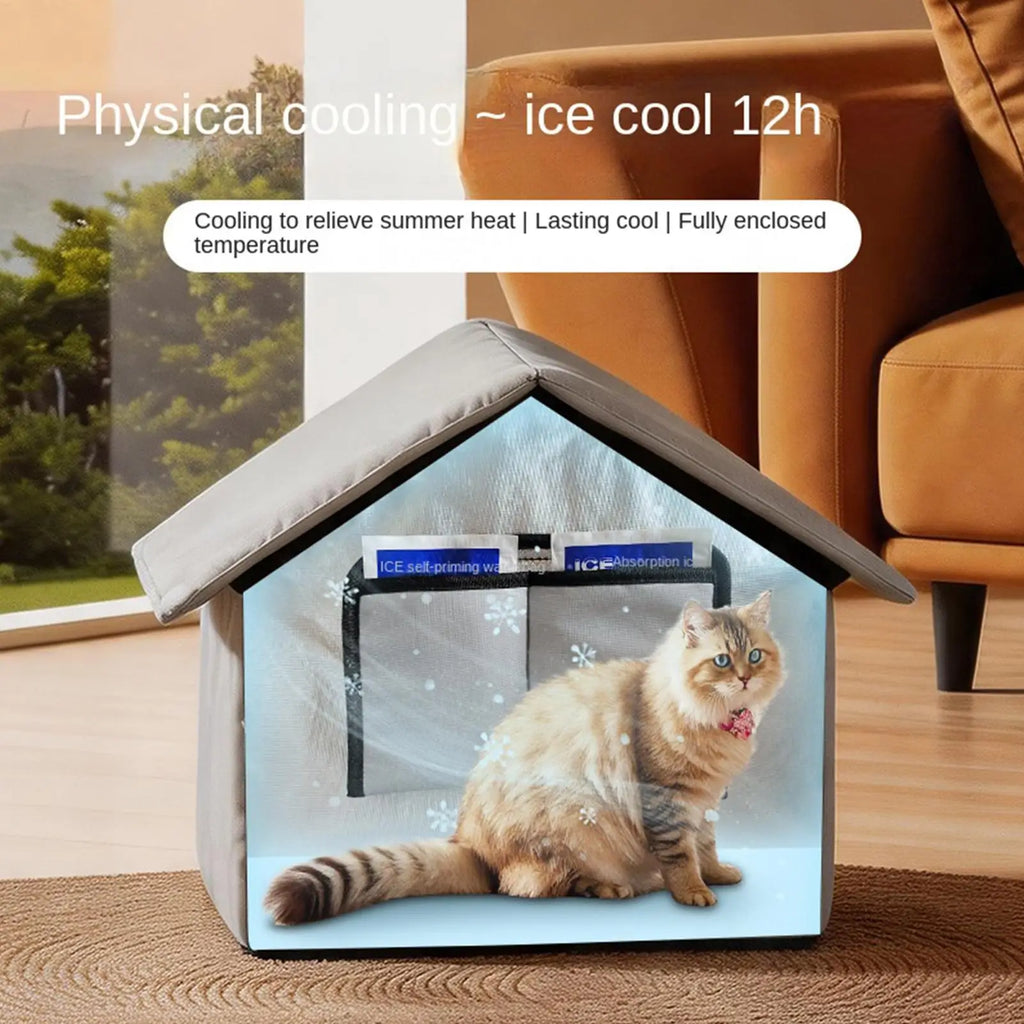 Cooling Pet House with 8 Ice Packs – Foldable Dog & Cat Bed Cooling Pet House Axl
