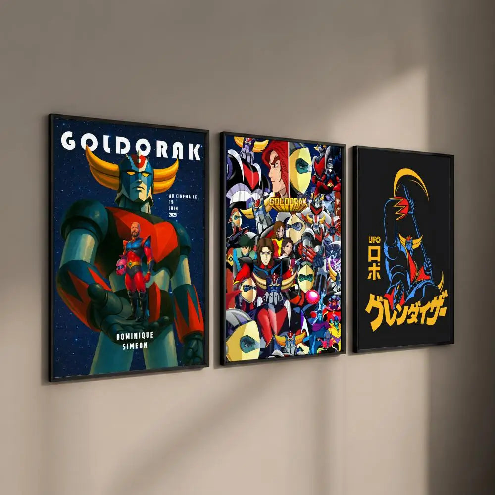 Goldorak Cartoon HD Wall Poster – Waterproof Self-Adhesive Sticker Art Wall Poster Axl