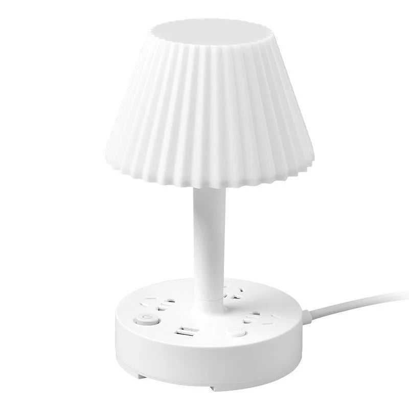Desk Lamp with 3 AC Outlets, Dual USB Ports & Phone Holder Desk Lamp Axl Socket board 4.8m White White