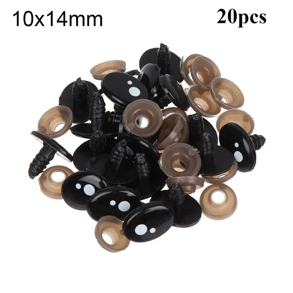 Oval Plastic Safety Eyes for Dolls, Bears & Puppets – 20/40 Pcs Doll Safety Eyes Axl 10x14mm 20pcs