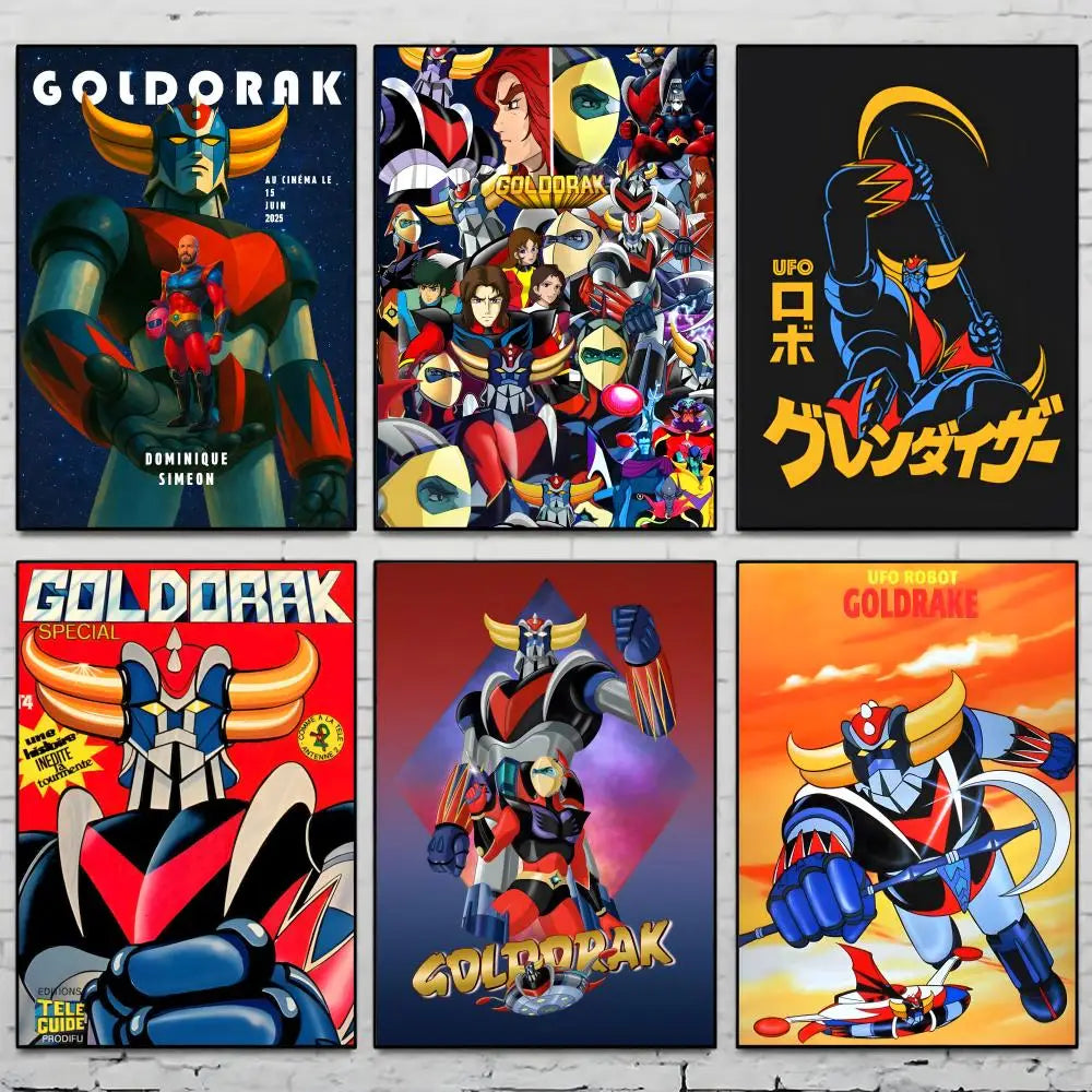 Goldorak Cartoon HD Wall Poster – Waterproof Self-Adhesive Sticker Art Wall Poster Axl