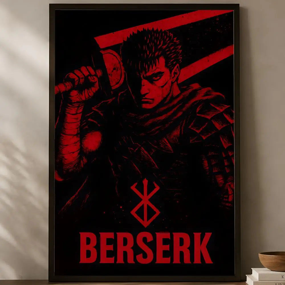 Berserk Anime Self-Stick HD Wall Poster – Waterproof Decor