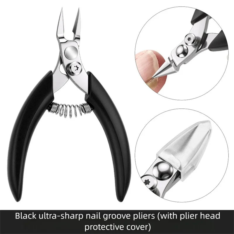 Ingrown Toenail Clipper Spring Handle Curved Blade Nail Nipper Toenail Nipper Axl