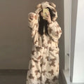 Women's Hooded Flannel Pyjama Set – Cute Bear Fluffy Robe Hooded Pyjama Set Axl robe pant XXL