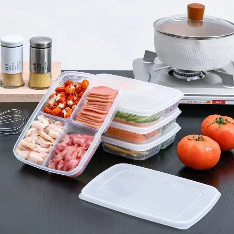 4-Compartment Airtight Fridge Storage Box | Food Crisper Food Storage Container Axl