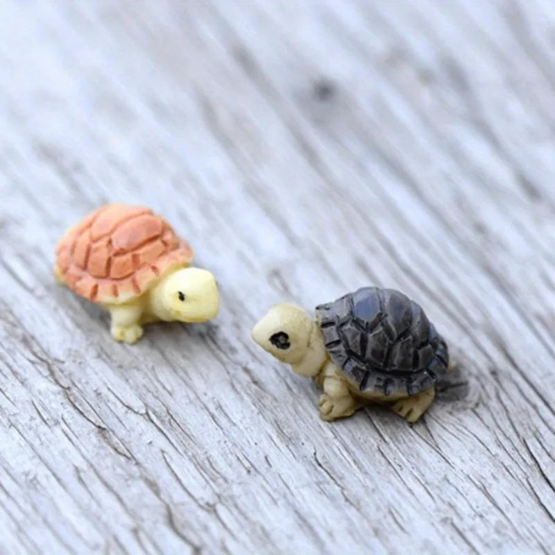 10 PCS Mini Resin Turtle Figurines – Micro Landscape Garden Decor Garden Figurines Axl