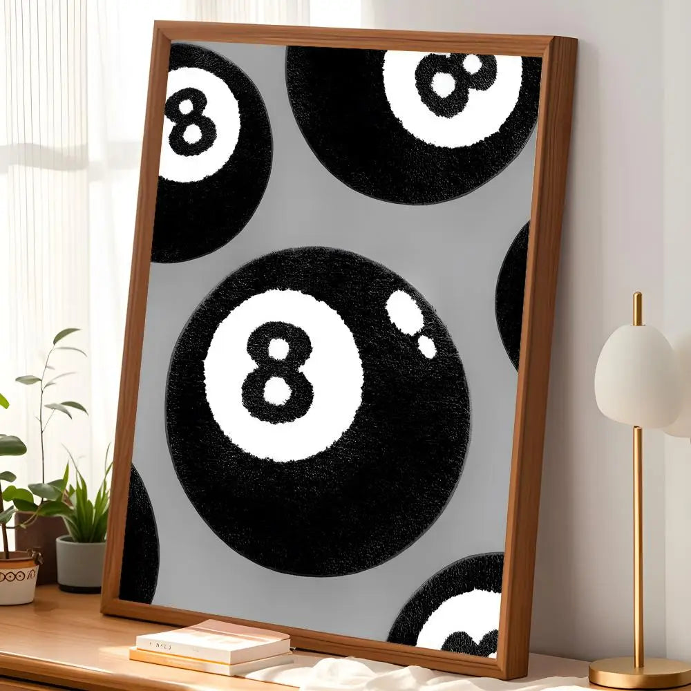 No. 8 Ball Black & White Self-Stick HD PVC Wall Art Poster Wall Art Poster Axl