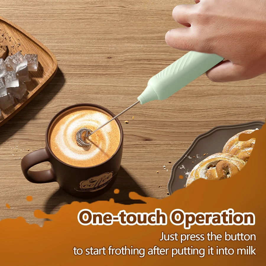 ONEKA Mini Rechargeable Milk Frother Wand | Coffee Latte Mixer Handheld Milk Frother Axl