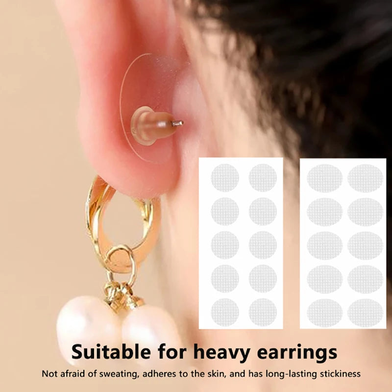 100 Pcs Clear Invisible Earlobe Stickers for Heavy Earrings Earlobe Protector Stickers Axl