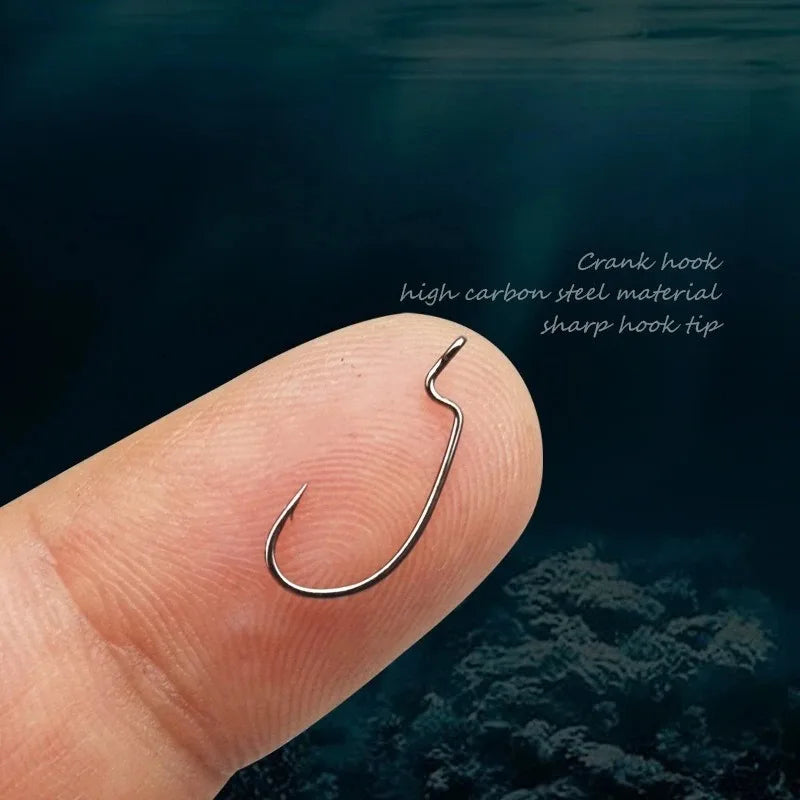 10-Pack Texas Rig Straight Shank Hooks – Wide Bend Soft Bait Fishing Hooks Axl