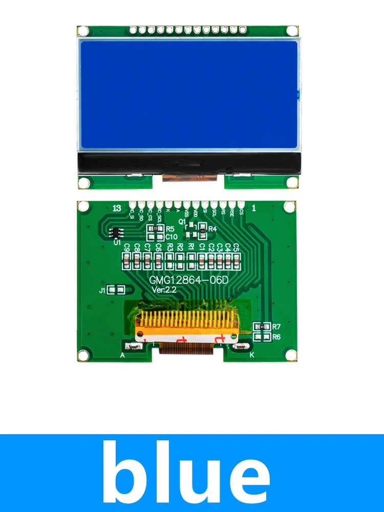 128x64 COG LCD Module – Chinese Font, SPI Interface LCD Display Module Axl blue