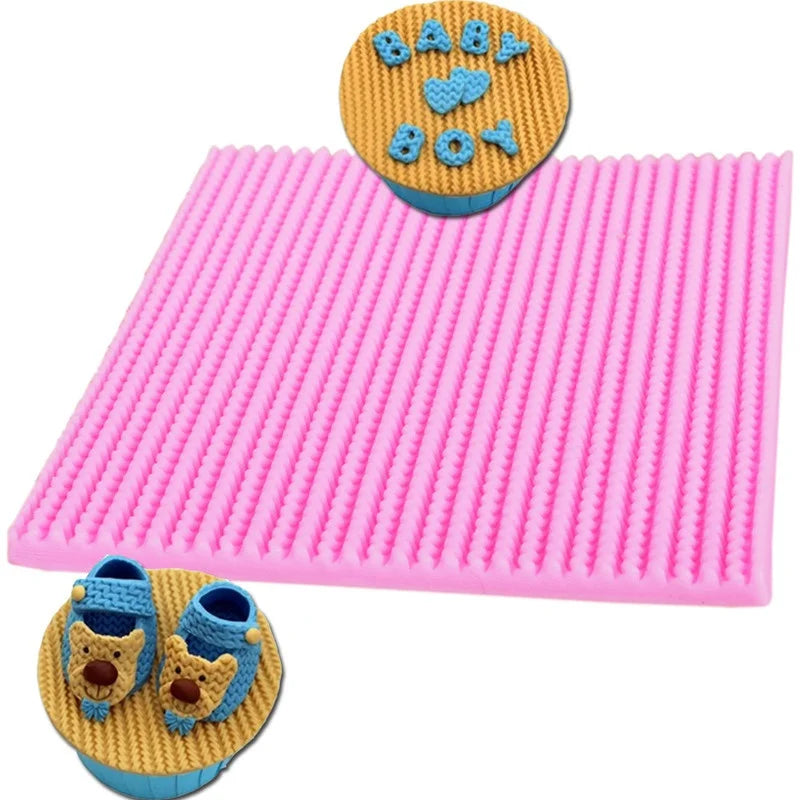 Silicone Sweater Texture Fondant Mat – Knitting Relief Mold Fondant Texture Mat Axl