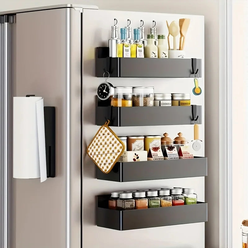 Magnetic Fridge Baskets Set of 2 – Kitchen Storage Rack Magnetic Storage Basket Axl