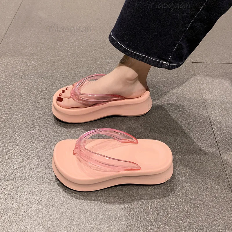 Women's Platform Wedge Flip Flops – 5.5CM Beach Sandals Platform Wedge Sandals Axl