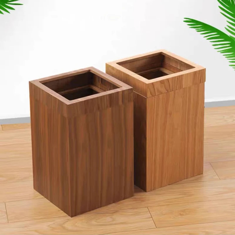 Nordic Wooden Trash Can – Minimalist 12L Wastebasket Wooden Waste Bin Axl