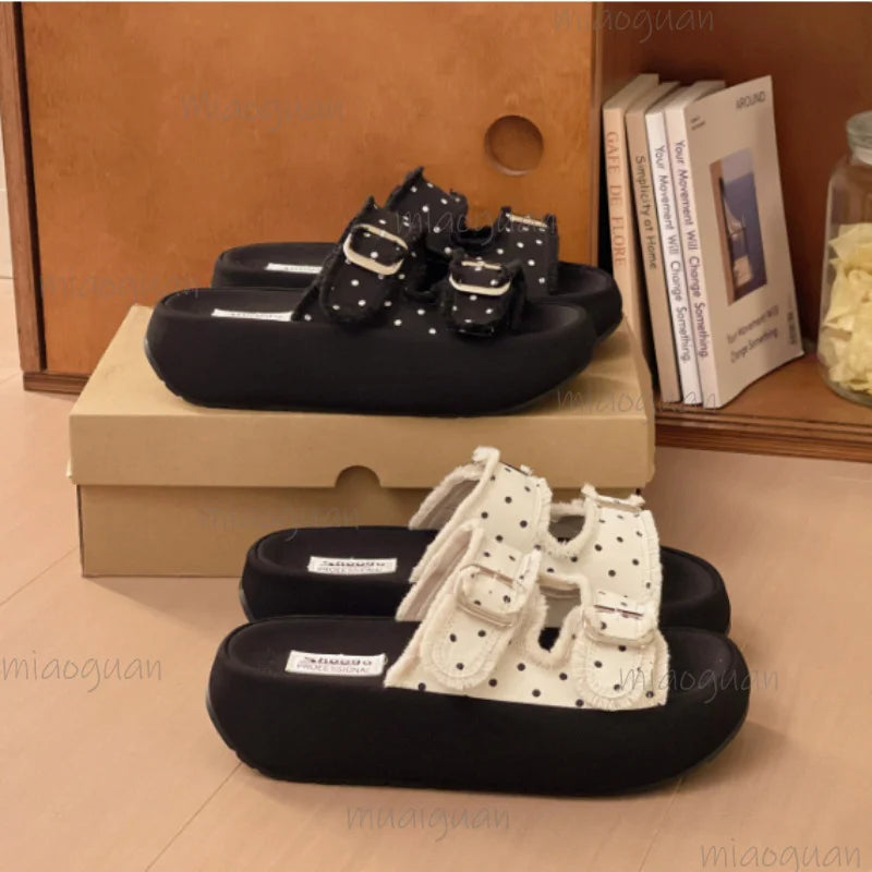 Women's Double Buckle Sandal Slippers – Summer Beach Shoes Women's Sandal Slippers Axl