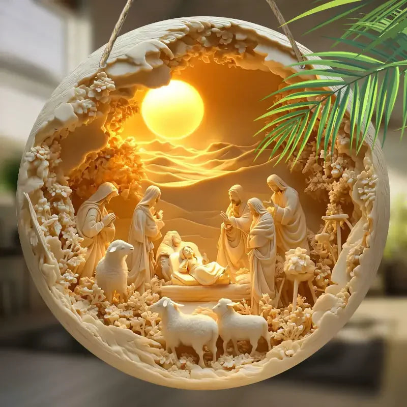 Handmade Nativity Scene Acrylic Statues | Christmas Table Decor Nativity Figurine Set Axl