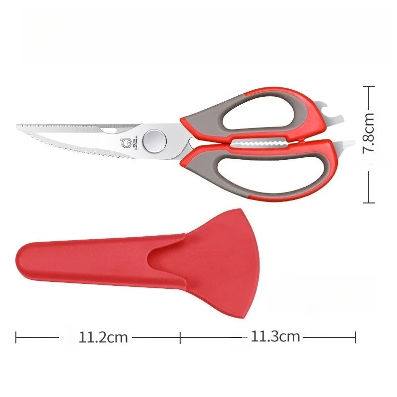 Detachable Kitchen Shears – Stainless Steel Scissors & Cover Kitchen Shears Axl Red