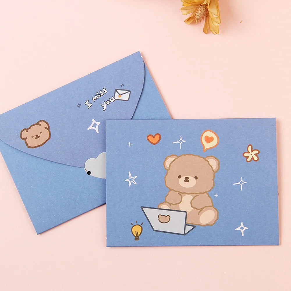Cartoon Greeting Cards – Bear & Rabbit Foldable Cards, 9 Styles Cartoon Greeting Card Axl