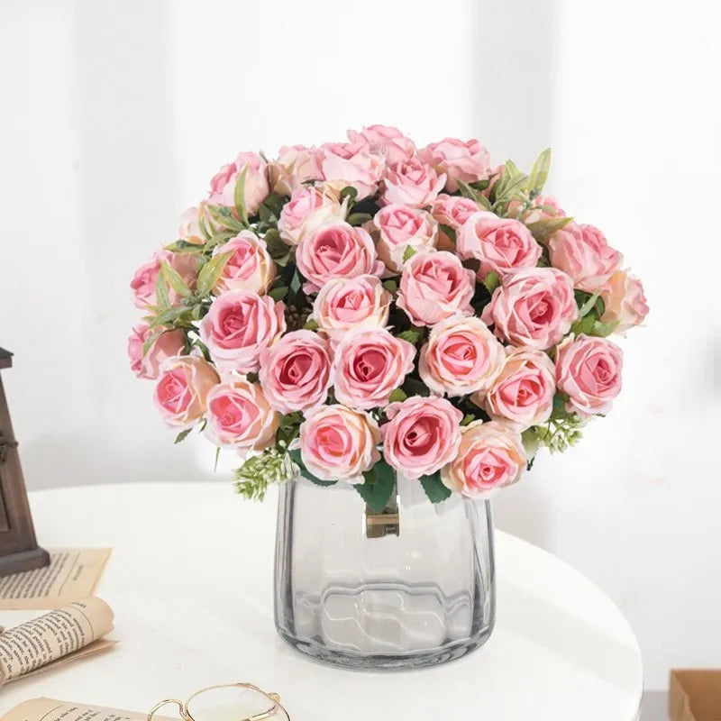 10-Head Silk Rose Bouquet – Artificial Flowers for Home Decor Artificial Flower Bouquet Axl