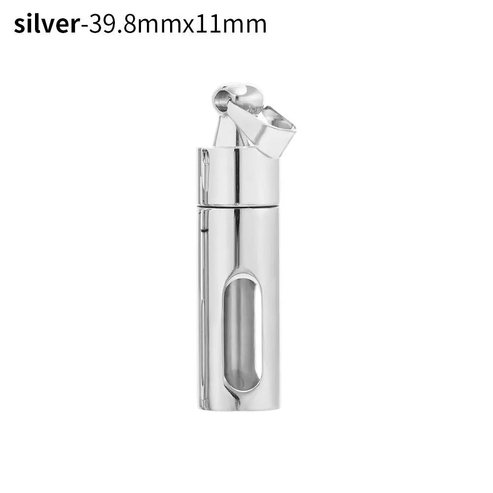 Glass Vial Pendant Necklace – DIY Keepsake Wishing Bottle Vial Pendant Charm Axl silver-39.8mmx11mm