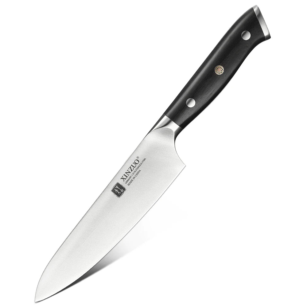 XINZUO 5-Piece Kitchen Knife Set | German 1.4116 Steel & Ebony Kitchen Knife Set Axl Utility Knife