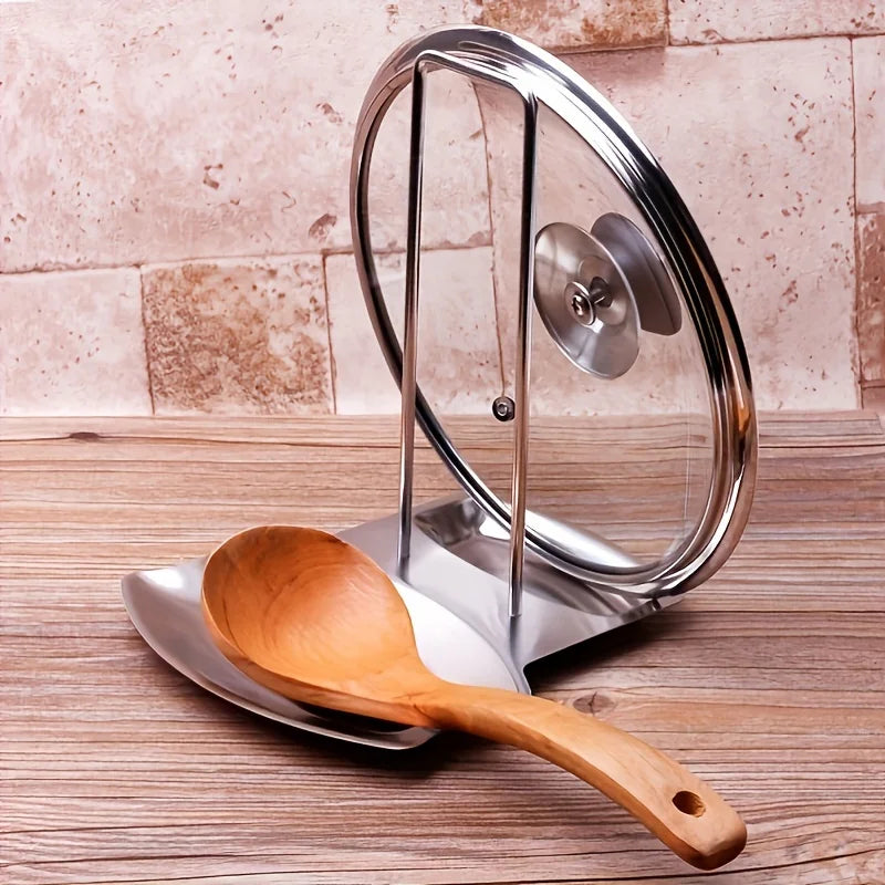 Stainless Steel Pot Lid Rack – No-Drill Countertop Organizer Lid Storage Rack Axl
