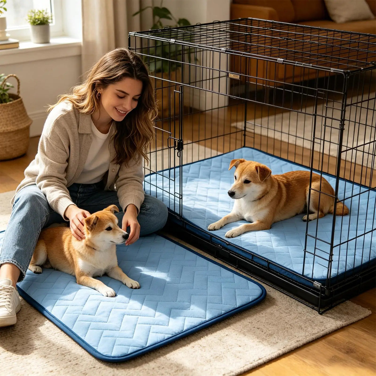Ice Silk Pet Cooling Mat for Dogs & Cats – S to 2XL Pet Cooling Mat Axl