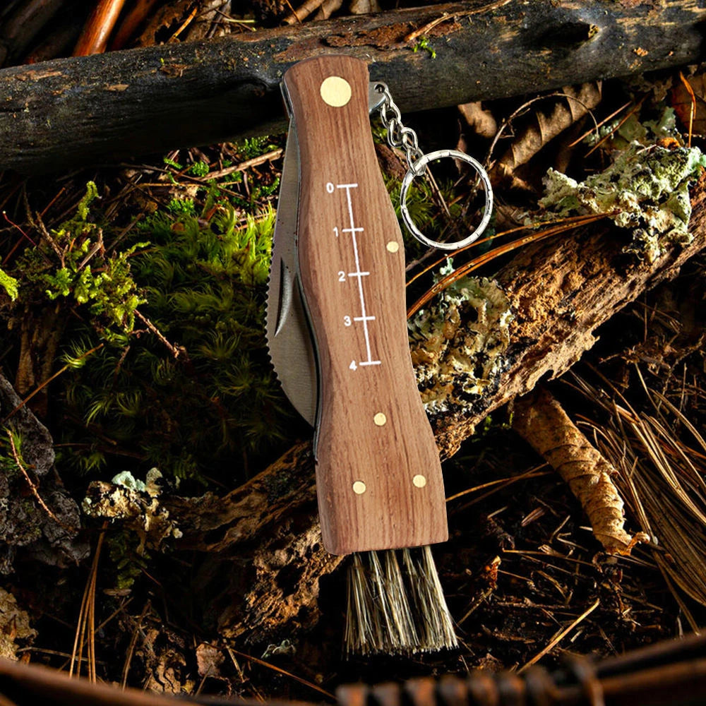 Mushroom Foraging Folding Knife & Brush – Rosewood EDC Folding Foraging Knife Axl