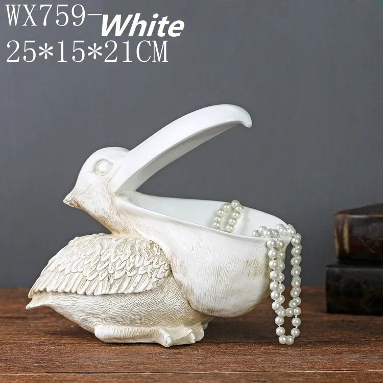 Pelican Bird Resin Desk Organizer | Novelty Home Storage Novelty Desk Organizer Axl WHITE