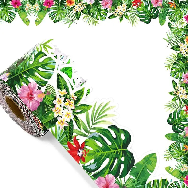 10-Color 60 Ft Self-Stick Floral Bulletin Board Border Trim Bulletin Board Border Axl A1
